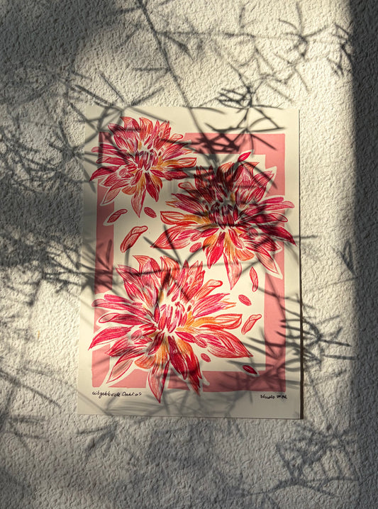 Print 'Uitgebloeide Dahlia's